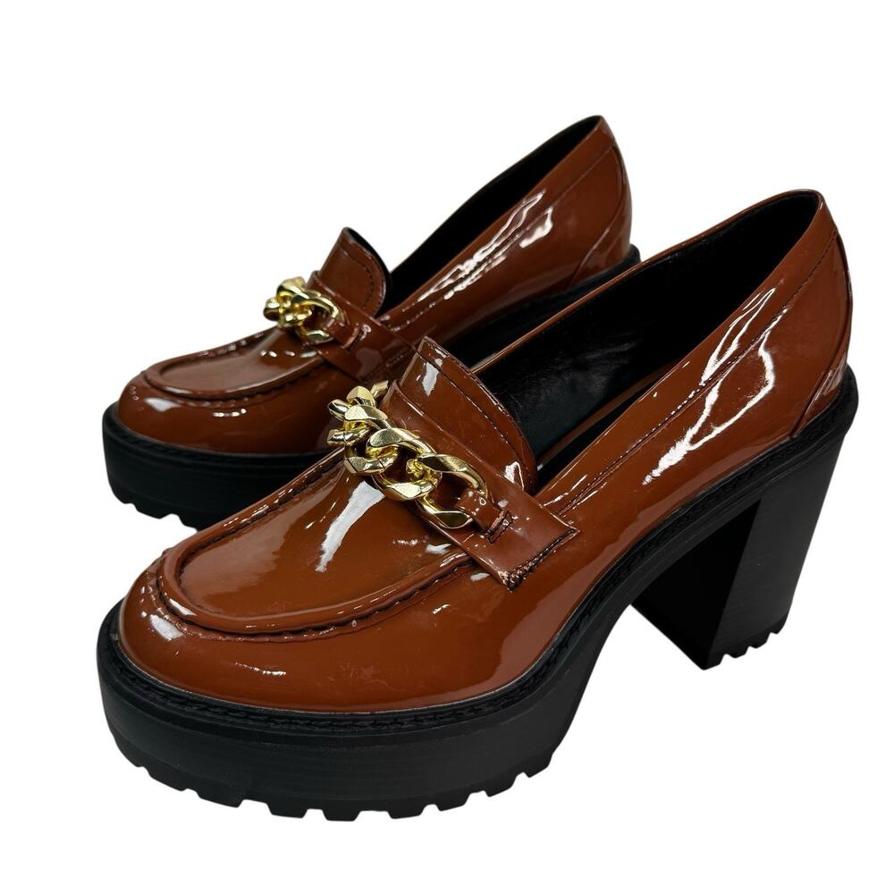 Madden Girl Kassidy-C Platform Loafer Women's 11 Brown Lug Sole Chunky Heel - Picture 1 of 14